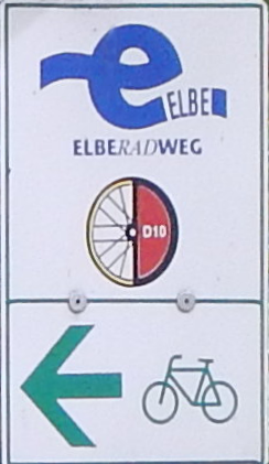 Elberadweg Schild D10